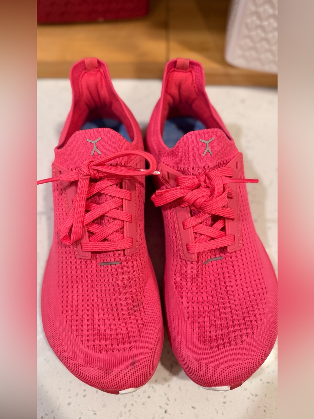 Women's Athletic Lace-Up Running Shoes in Hot Pink